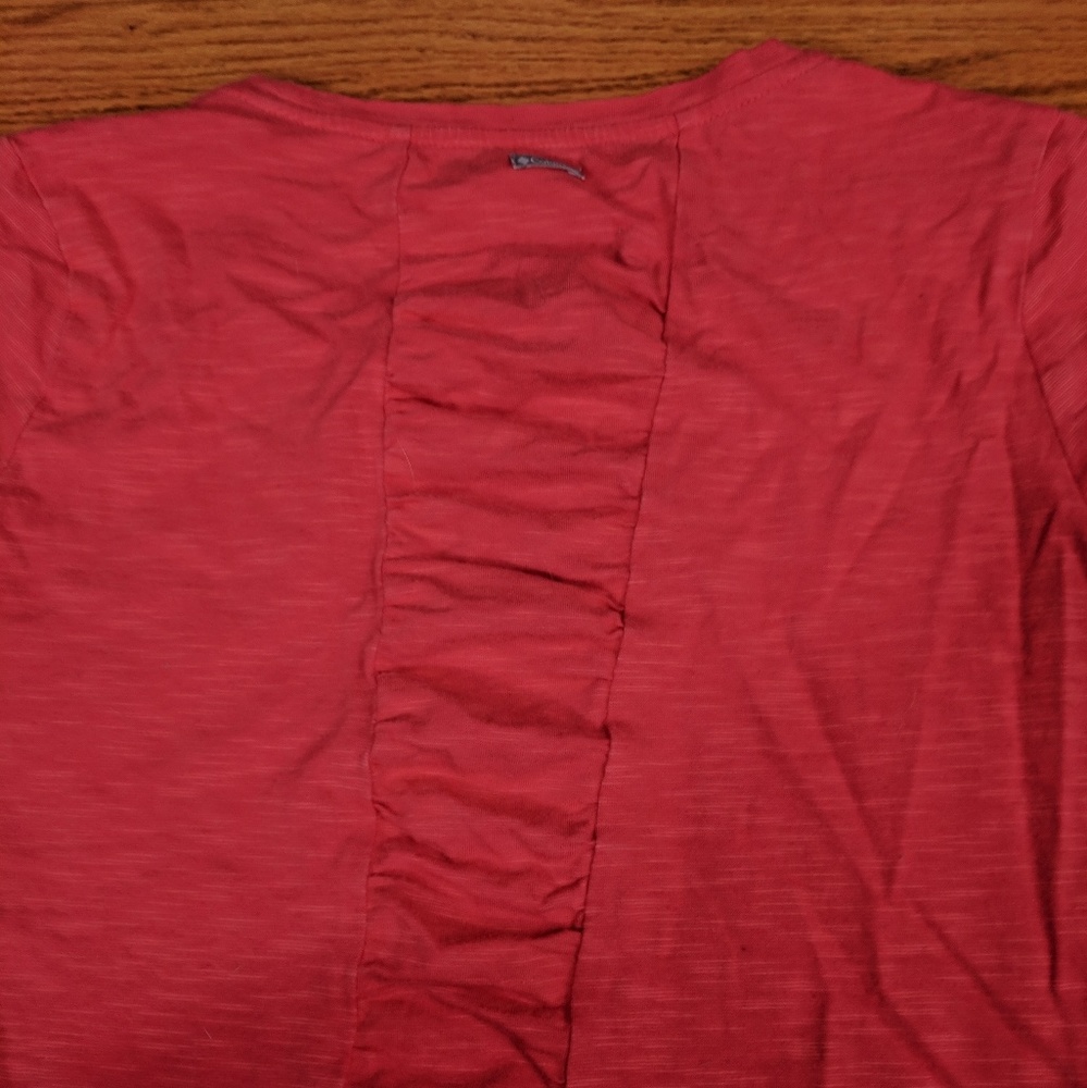 Columbia Red Ruffle Tee Small - Picture 3 of 7